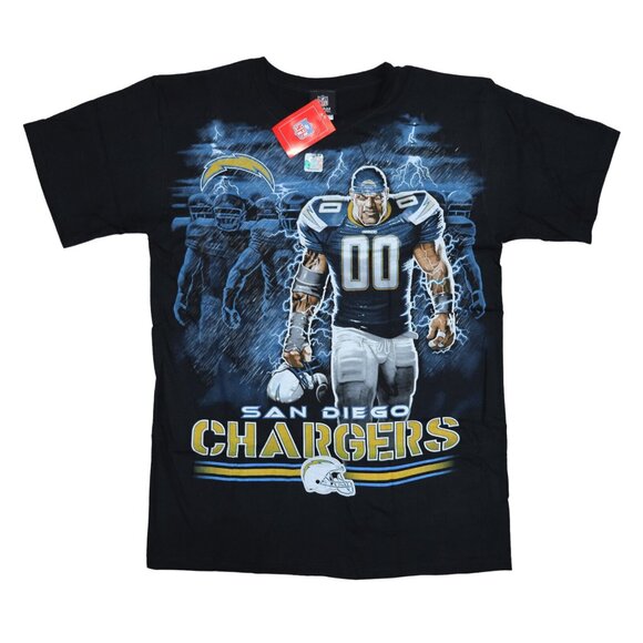 San Diego Chargers NFL Apparel Liquid Blue Player Tunnel Graphic T-Shirt NWT - Picture 1 of 2